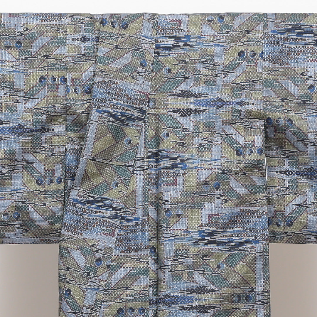 大島紬 袷 身丈153cm 裄丈63cm グレー系 正絹 Sランク 創作 1216222200108