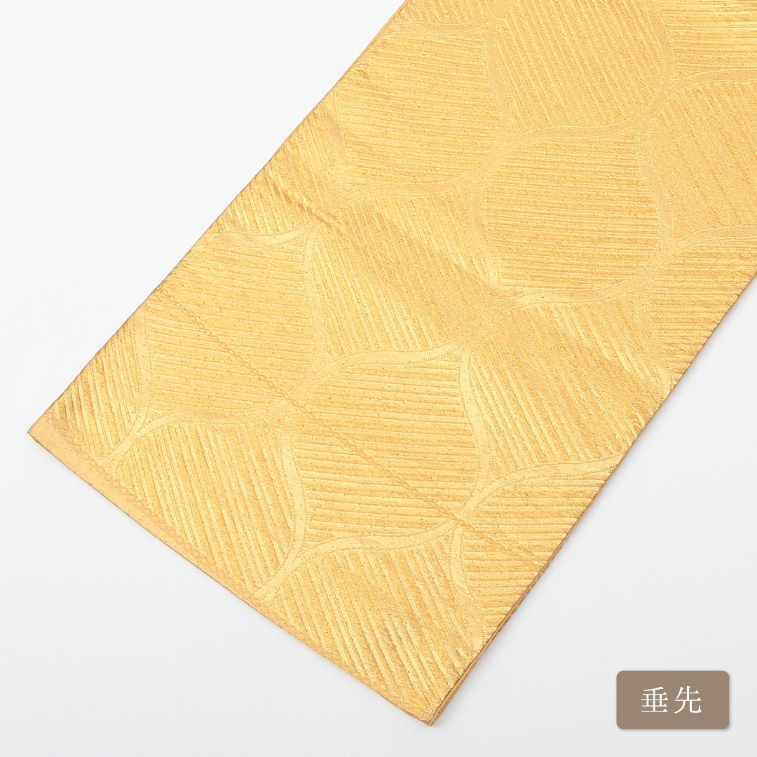 袋帯 帯丈420cm 六通 未仕立て フォーマル Aランク 帯芯なし 立沸 金糸 証紙あり 通年柄 金系 122300493321
