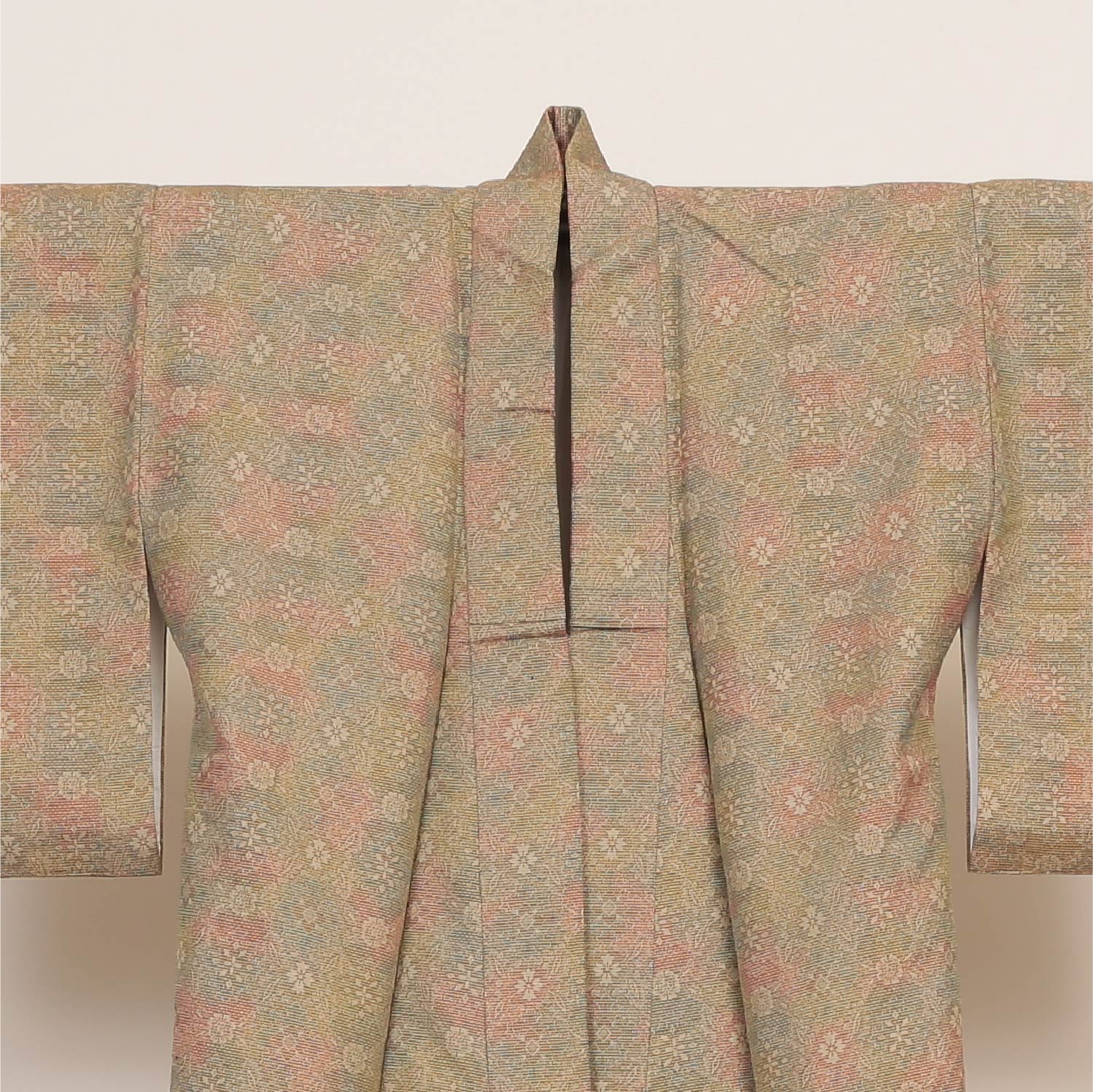 小紋 袷 身丈152cm 裄丈62cm 正絹 Sランク インフォーマル バチ衿 Sサイズ 創作柄 茶系 RP 1221-00050