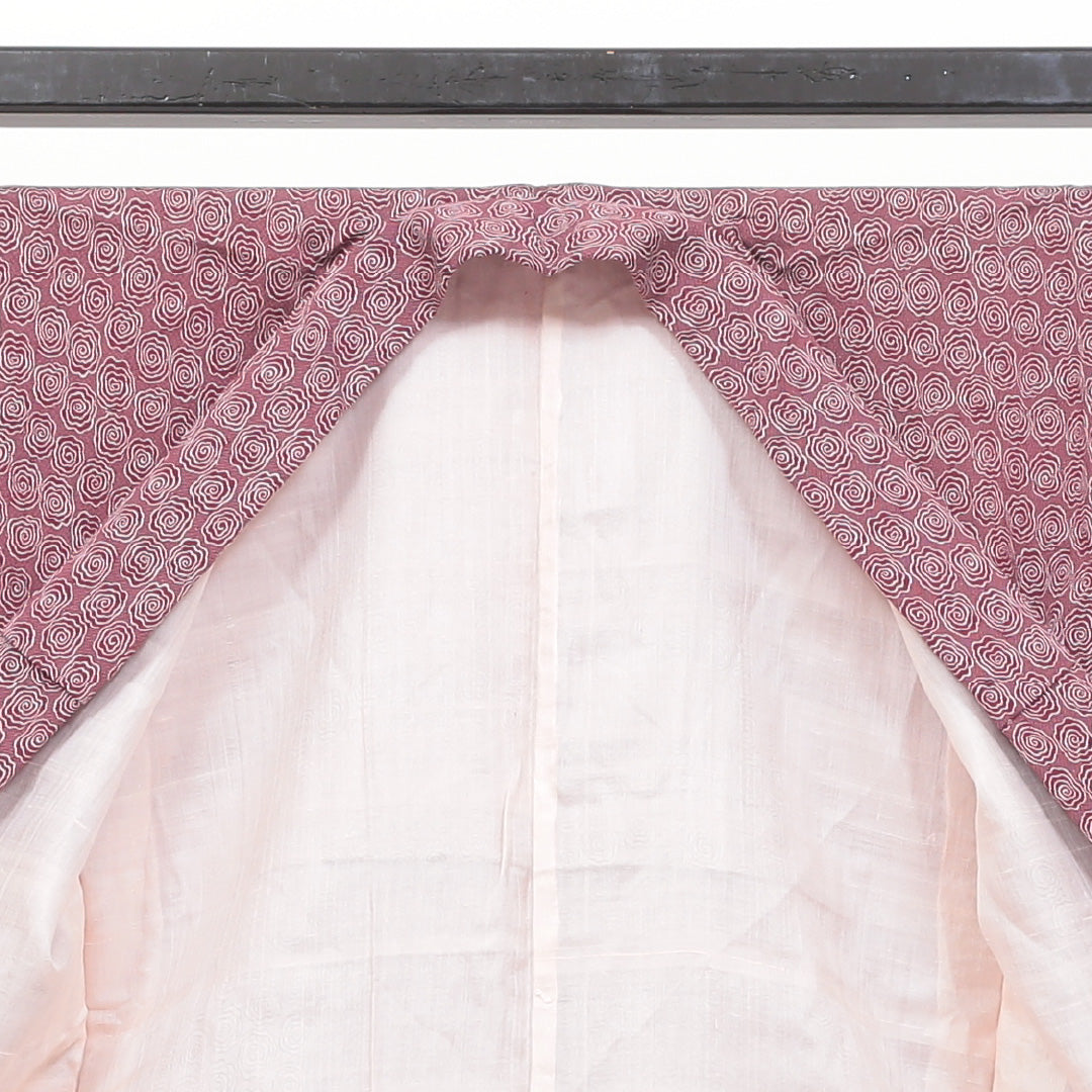 アンティーク着物 小紋 袷 身丈151cm 裄丈64cm 赤系 正絹 優品 創作 1215321200385