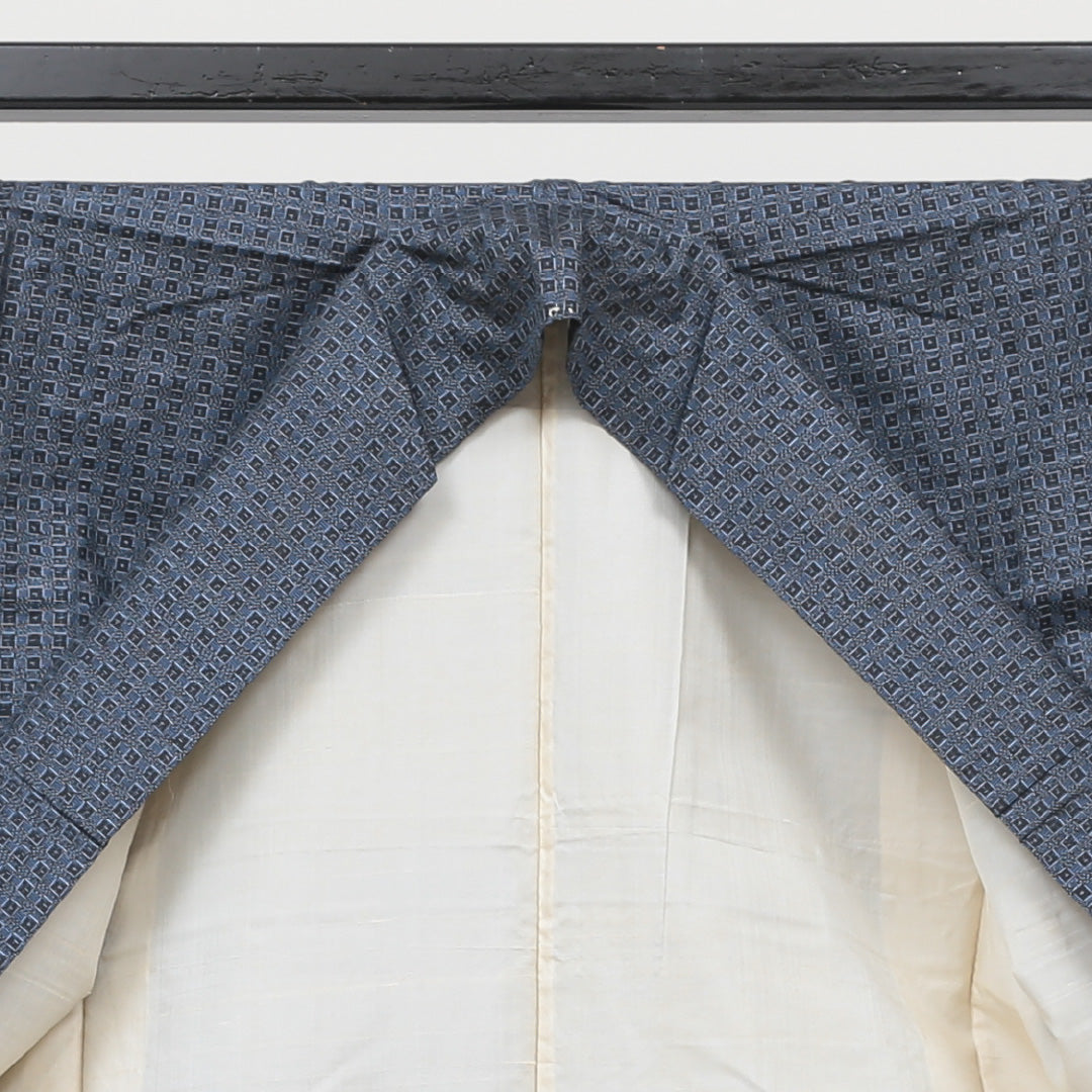 紬 アンサンブル 袷 身丈153cm 裄丈63cm 青系 正絹 優品 1216321700117