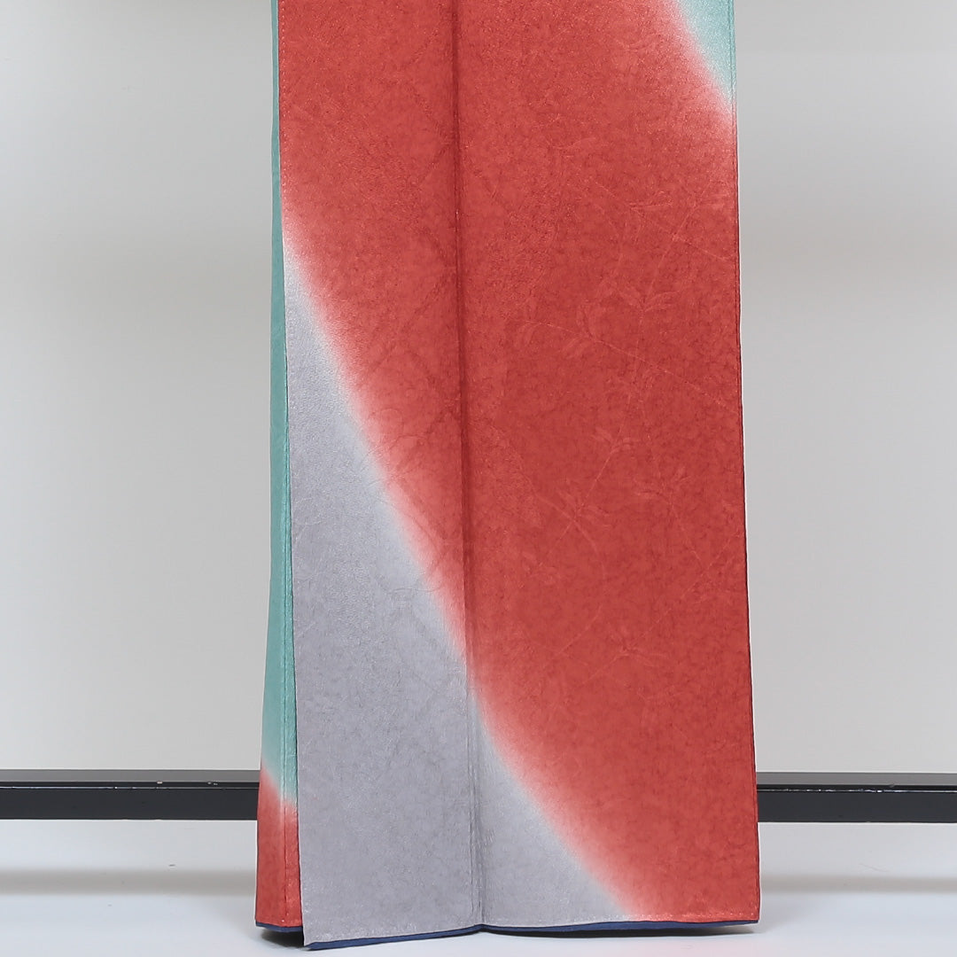 訪問着 袷 身丈159cm 裄67cm 正絹 緑系 Sランク 1212231900137