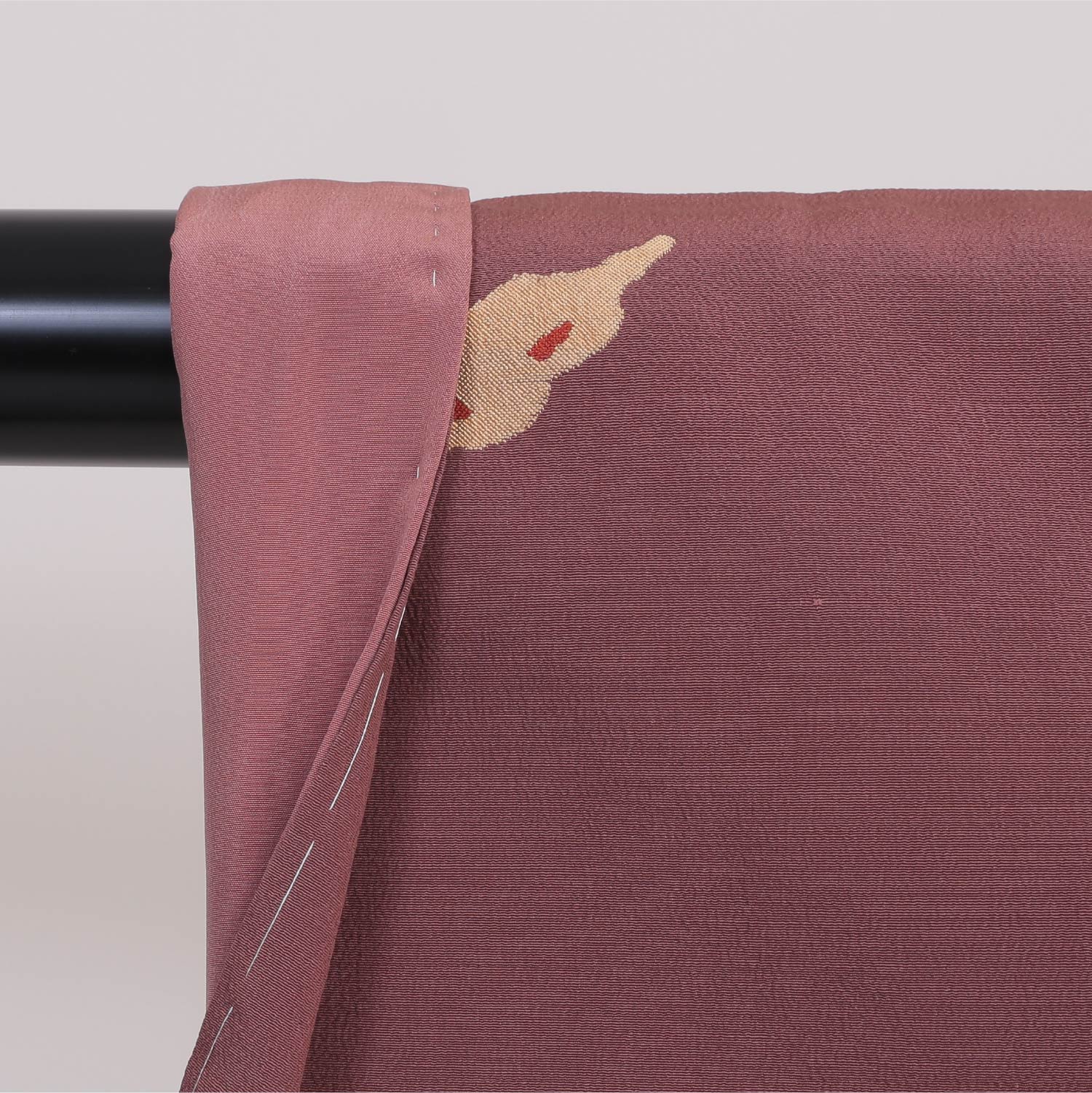 小紋 袷 身丈150cm 裄丈62cm 正絹 Aランク インフォーマル 広衿 Sサイズ 織り出し 創作柄 茶系 RP 1221-00012