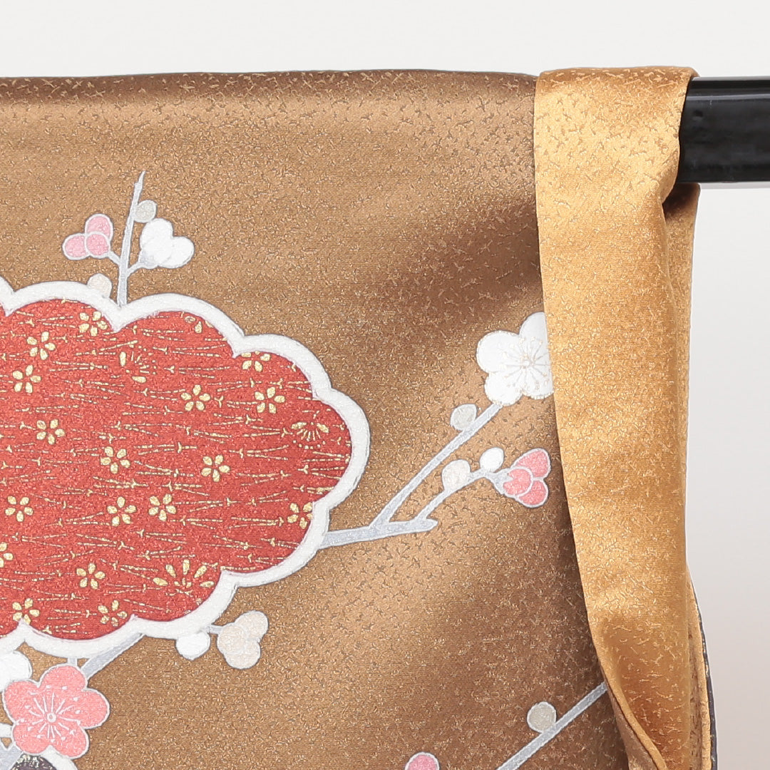 訪問着 袷 身丈155cm 裄丈65cm 正絹 Sランク Mサイズ 広衿 セミフォーマル 吉祥文様 金彩 金箔 銀箔 金系 1212-04033