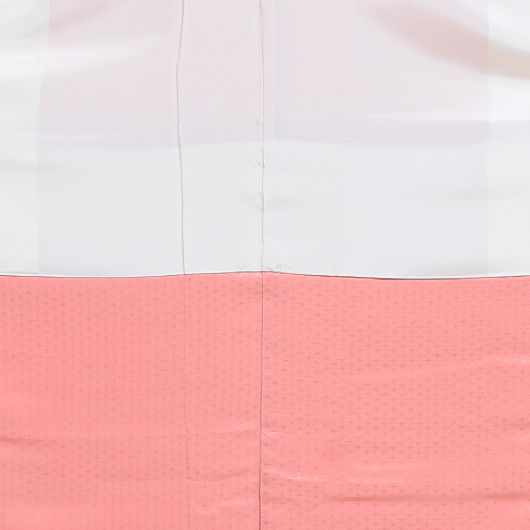 色無地 袷 身丈154cm 裄丈67cm 正絹 Sランク Sサイズ 広衿 一つ紋(丸に二ッ立鼓) セミフォーマル 紋意匠 青海波 ピンク系 1214-04976