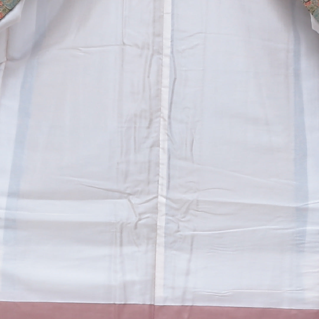 小紋 袷 身丈148cm 裄丈62cm 正絹 Sランク インフォーマル 広衿 XSサイズ 茶屋辻 花柄 緑系 RP 1221-00549