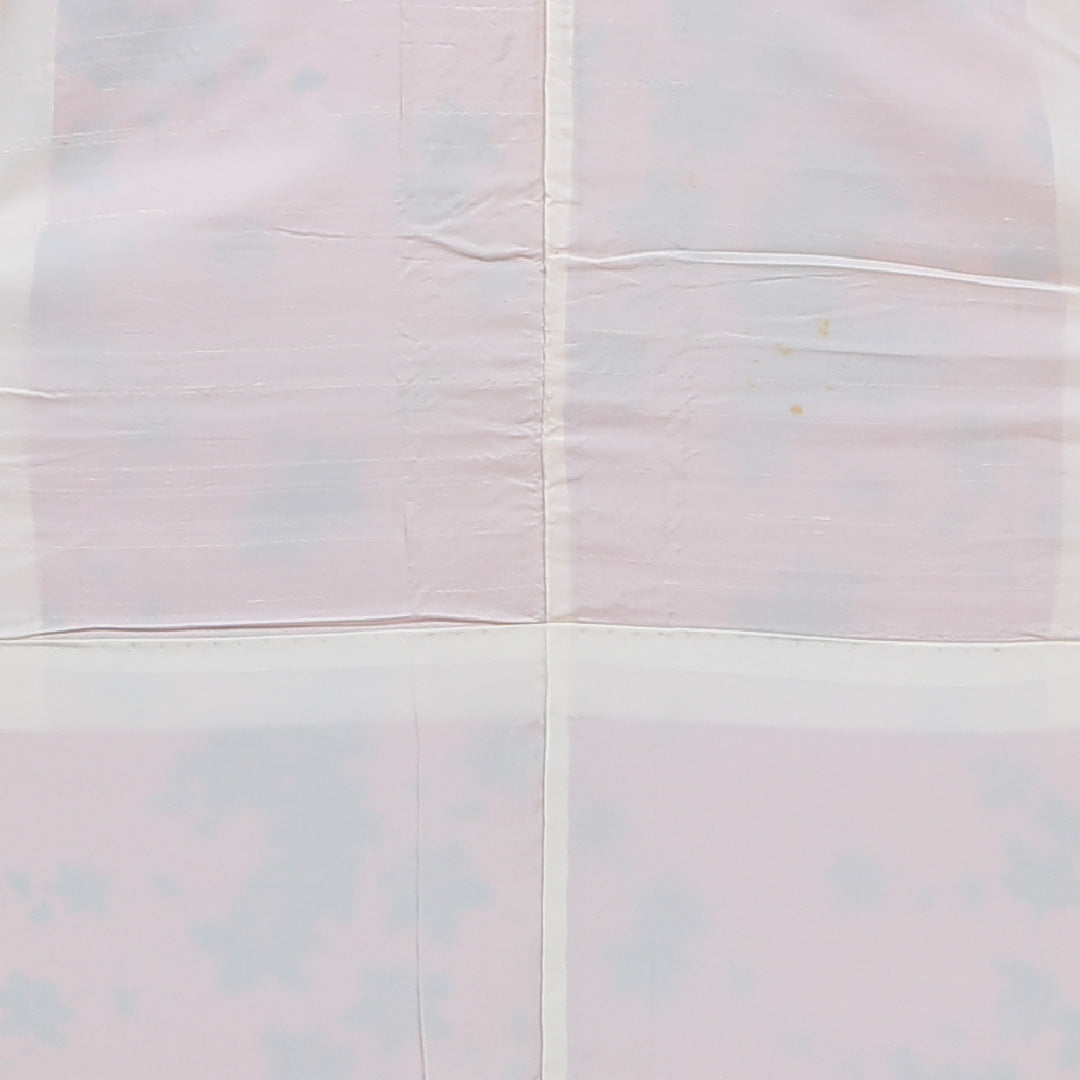 小紋 袷 身丈149cm 裄丈63cm 正絹 Aランク インフォーマル 広衿 XSサイズ 花柄 朱系 RP 1221-00654