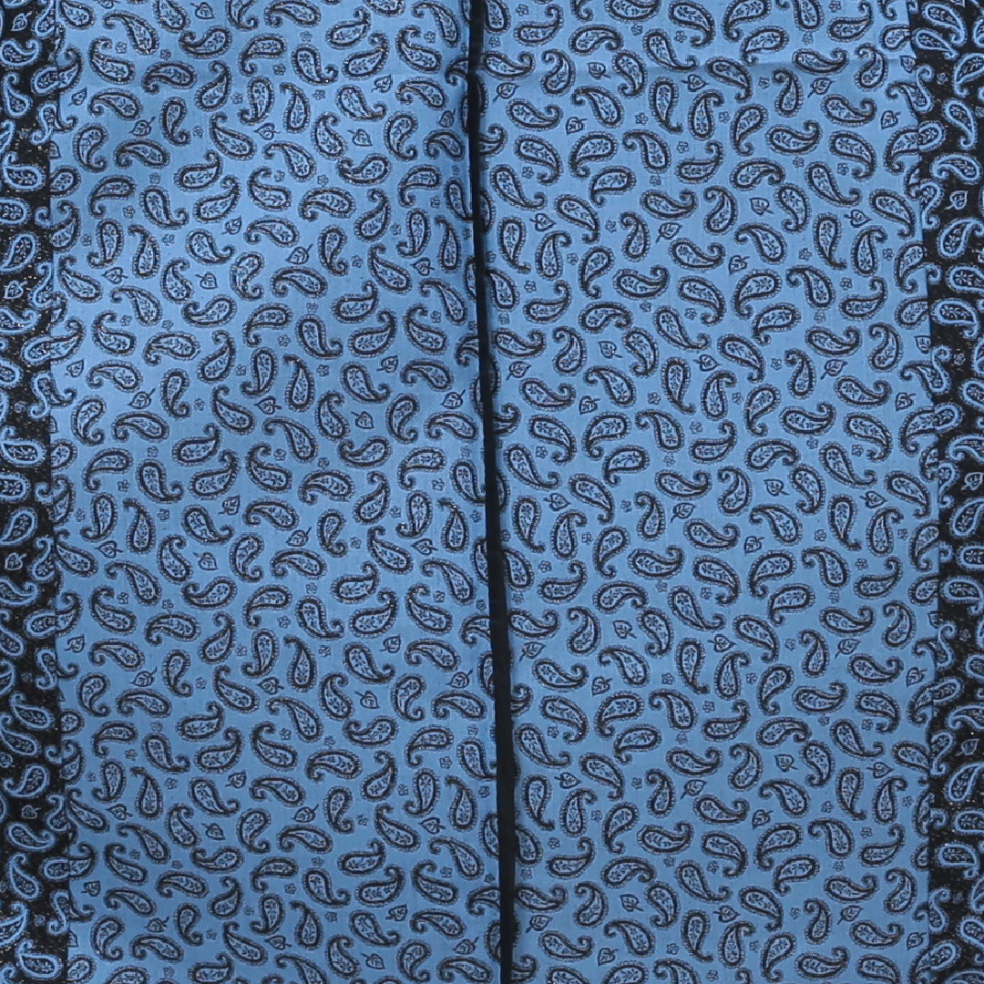 小紋 アンサンブル 洗える着物 単衣 身丈151cm 裄丈61cm ポリエステル Sランク Sサイズ バチ衿 インフォーマル 紐あり ペイズリー柄 青系 1215-00365