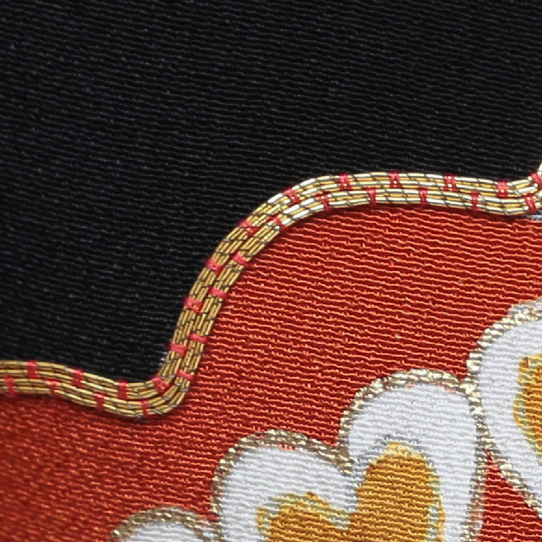 黒留袖 五つ紋 五三桐 身丈164cm 裄丈64.5cm Aランク 正絹 袷 広衿 L 金駒刺繍 孔雀 吉祥文様 熨斗 フォーマル 黒系 1211-F0147