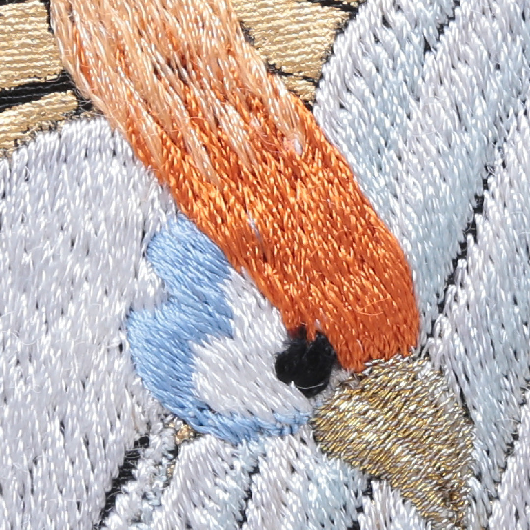 黒留袖 五つ紋 丸に立ち沢瀉 身丈151cm 裄丈61cm Aランク 正絹 袷 広衿 S 蘇州刺繍 金箔 雉 フォーマル 黒系 1211-F0127