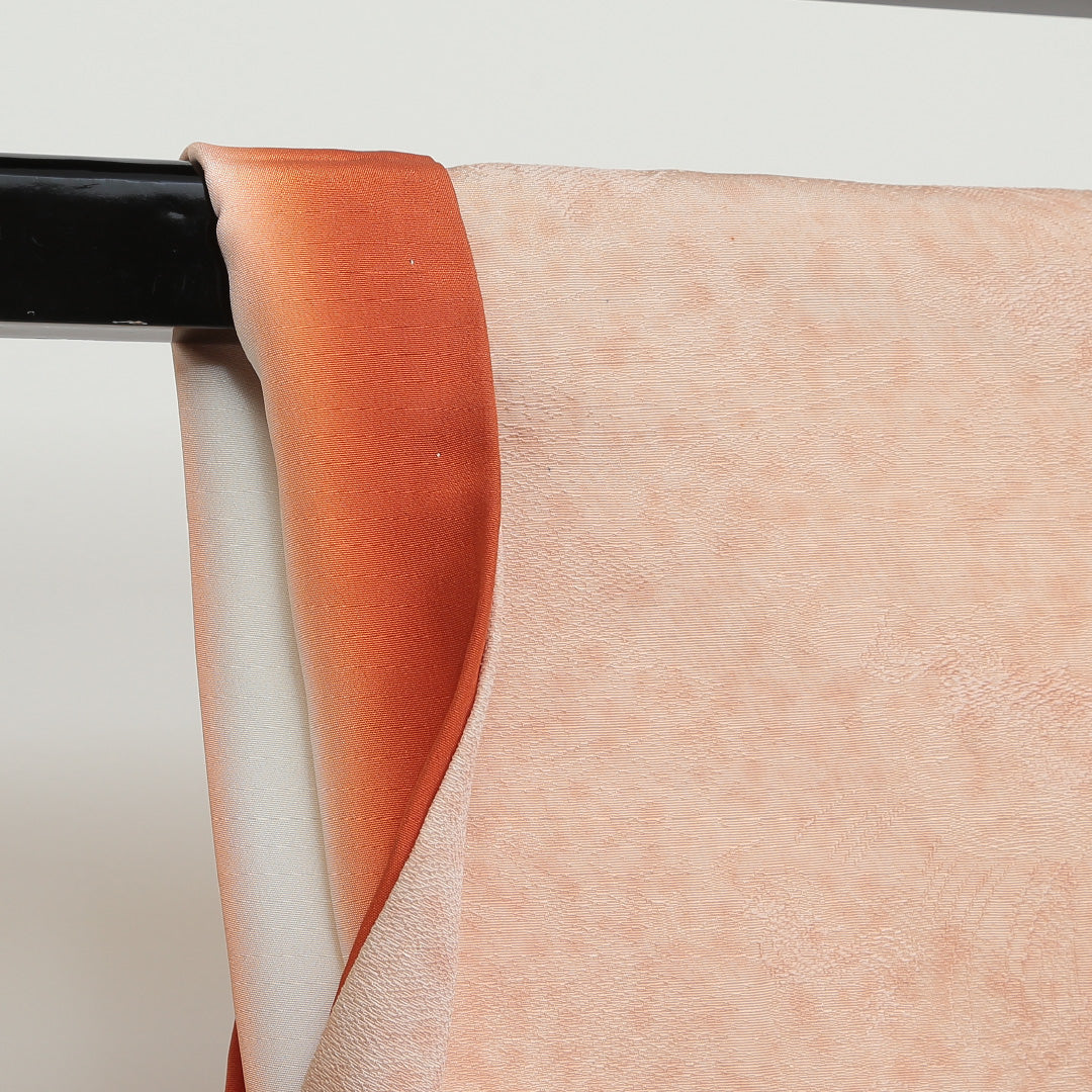 訪問着 袷 身丈158cm 裄丈64cm 正絹 Aランク Mサイズ 広衿 一つ紋(五三桐) セミフォーマル 紋意匠 植物柄 芝草 クリーム系 朱系 1212-04173