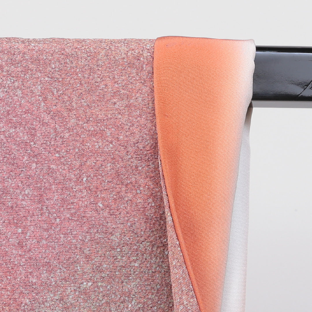 江戸小紋 袷 身丈150cm 裄丈66cm 正絹 Sランク Sサイズ 広衿 一つ紋 セミフォーマル ちりめん 創作柄 朱系 1262-00247