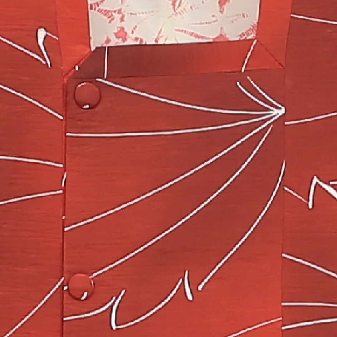 道行コート 洗える着物 袷 身丈74cm 裄丈63cm ポリエステル Sランク Sサイズ カジュアル 創作柄 ぼかし染 しつけ糸 朱系 1263-05488