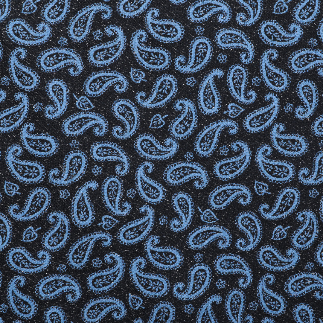 小紋 アンサンブル 洗える着物 単衣 身丈151cm 裄丈61cm ポリエステル Sランク Sサイズ バチ衿 インフォーマル 紐あり ペイズリー柄 青系 1215-00365