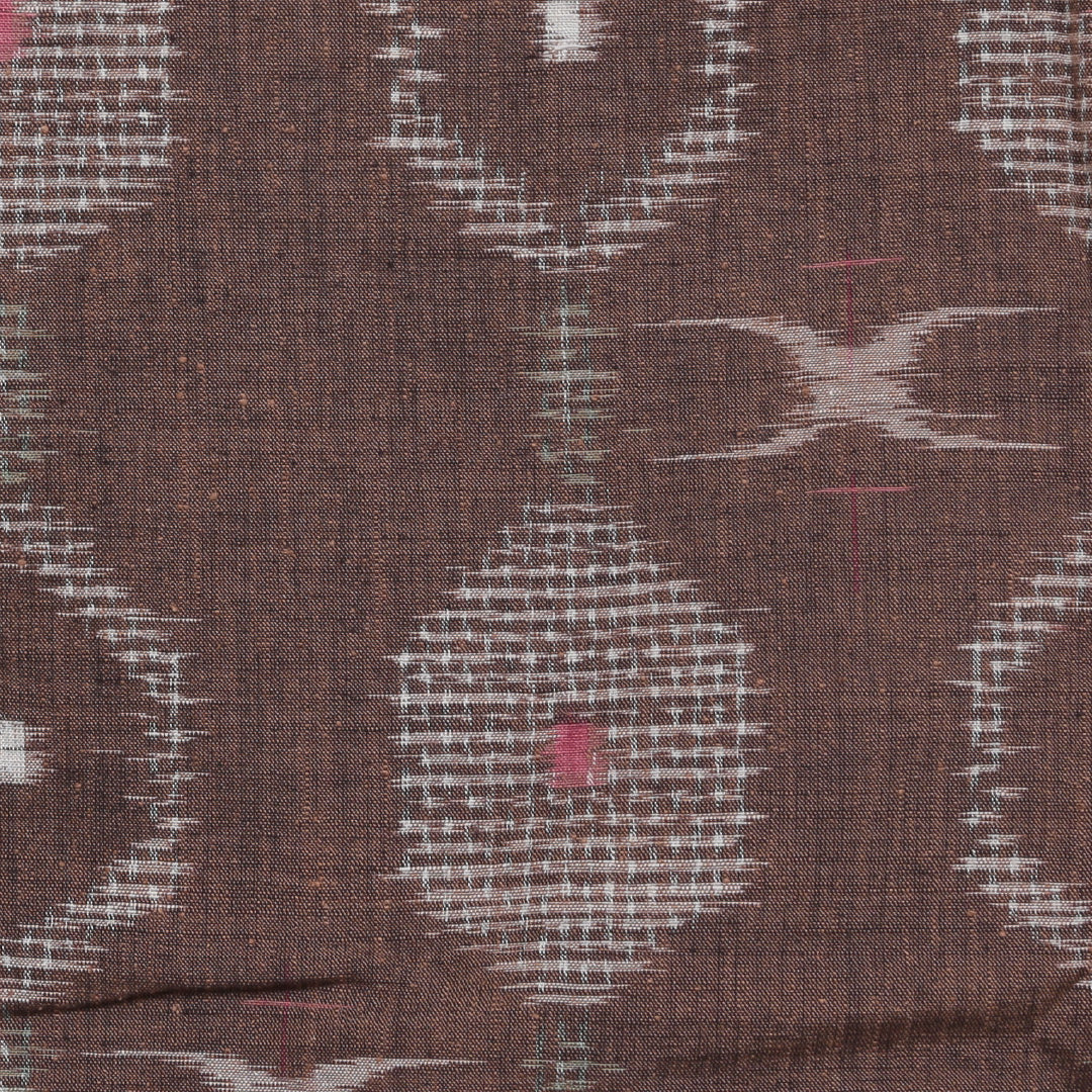 紬 単衣 身丈148cm 裄丈63cm 正絹 Sランク XSサイズ バチ衿 カジュアル 亀甲 茶系 1216-02576