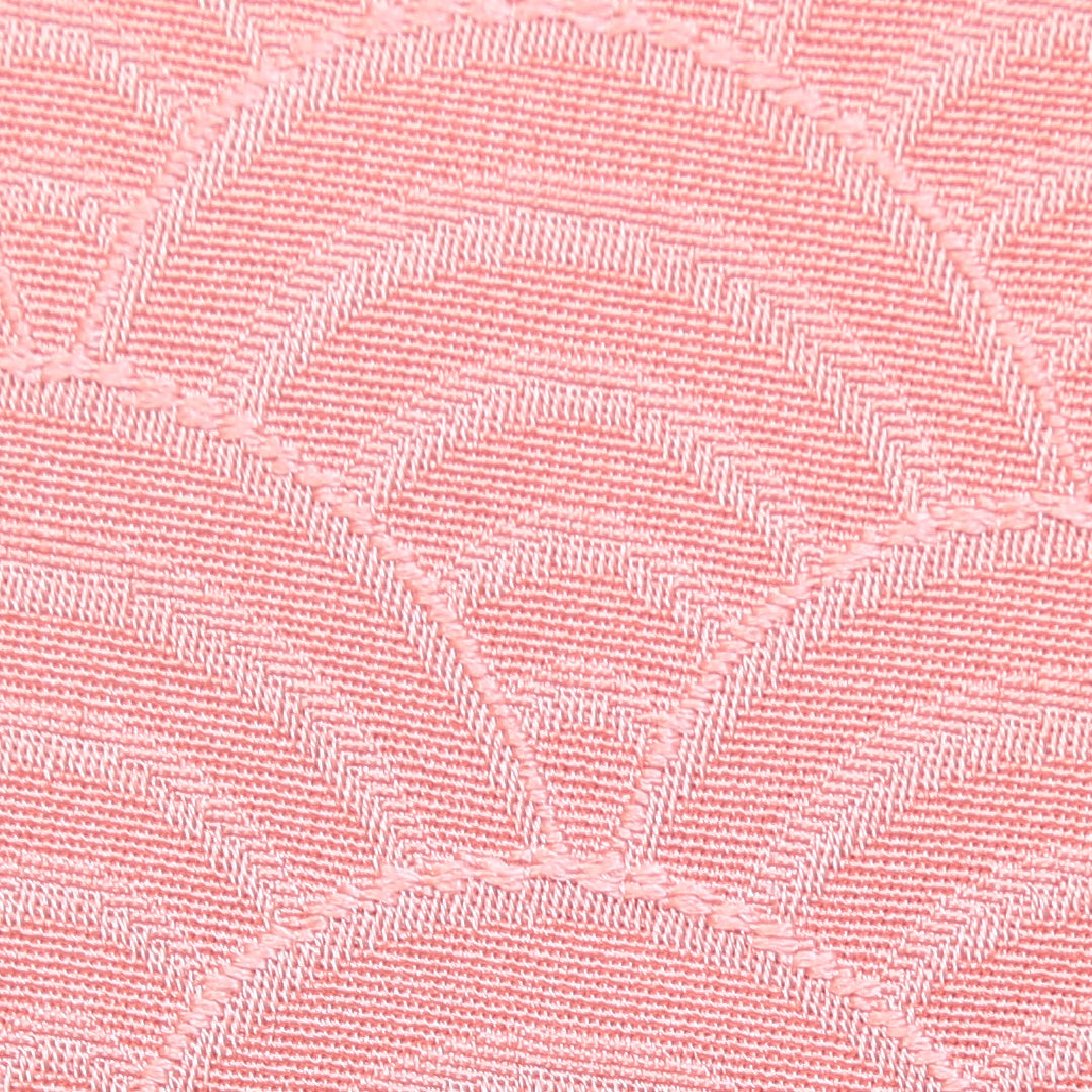 色無地 袷 身丈154cm 裄丈67cm 正絹 Sランク Sサイズ 広衿 一つ紋(丸に二ッ立鼓) セミフォーマル 紋意匠 青海波 ピンク系 1214-04976