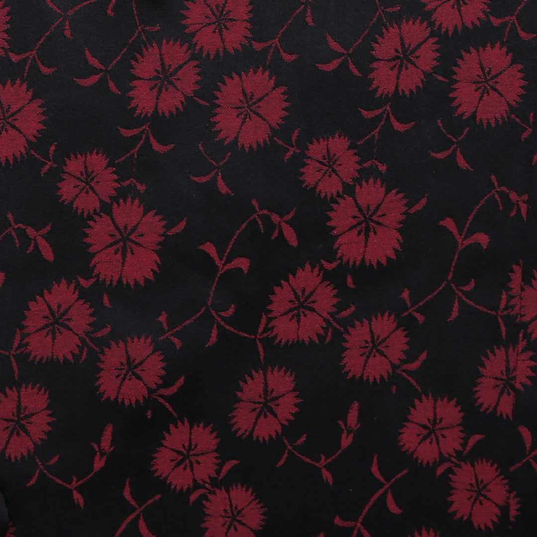 道行コート 洗える着物 袷 身丈116cm 裄丈64cm ポリエステル Sランク Mサイズ カジュアル 撫子 黒系 赤系 1263-05536