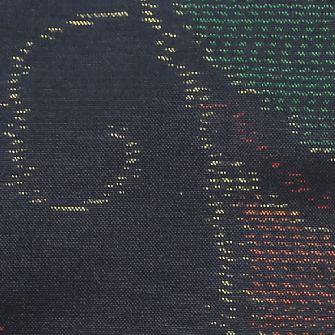 紬(大島紬) アンサンブル 袷 身丈151cm 裄丈63cm 正絹 Sランク Sサイズ 広衿 インフォーマル 紐あり 緯総絣 唐華 紺系 1216-02710