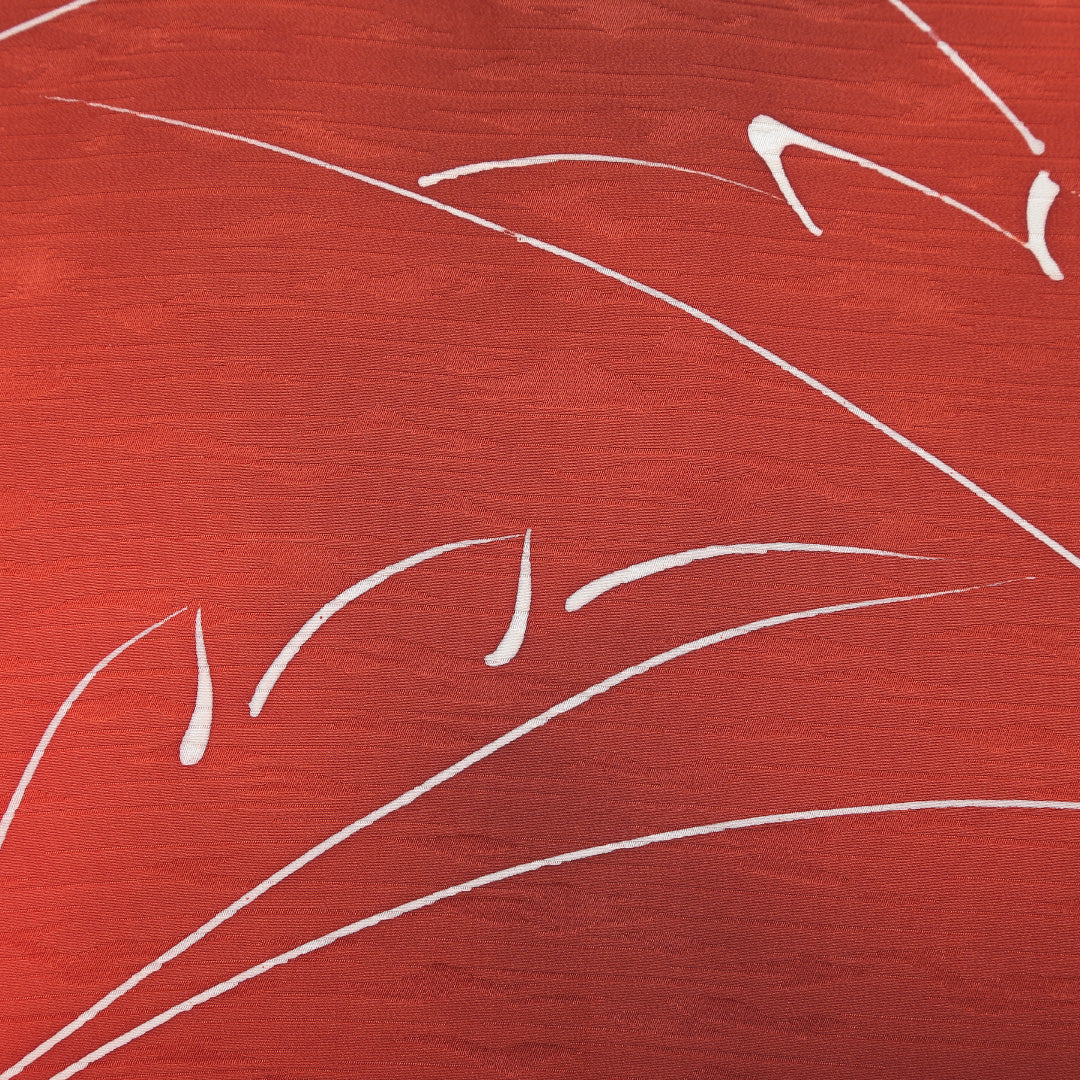 道行コート 洗える着物 袷 身丈74cm 裄丈63cm ポリエステル Sランク Sサイズ カジュアル 創作柄 ぼかし染 しつけ糸 朱系 1263-05488