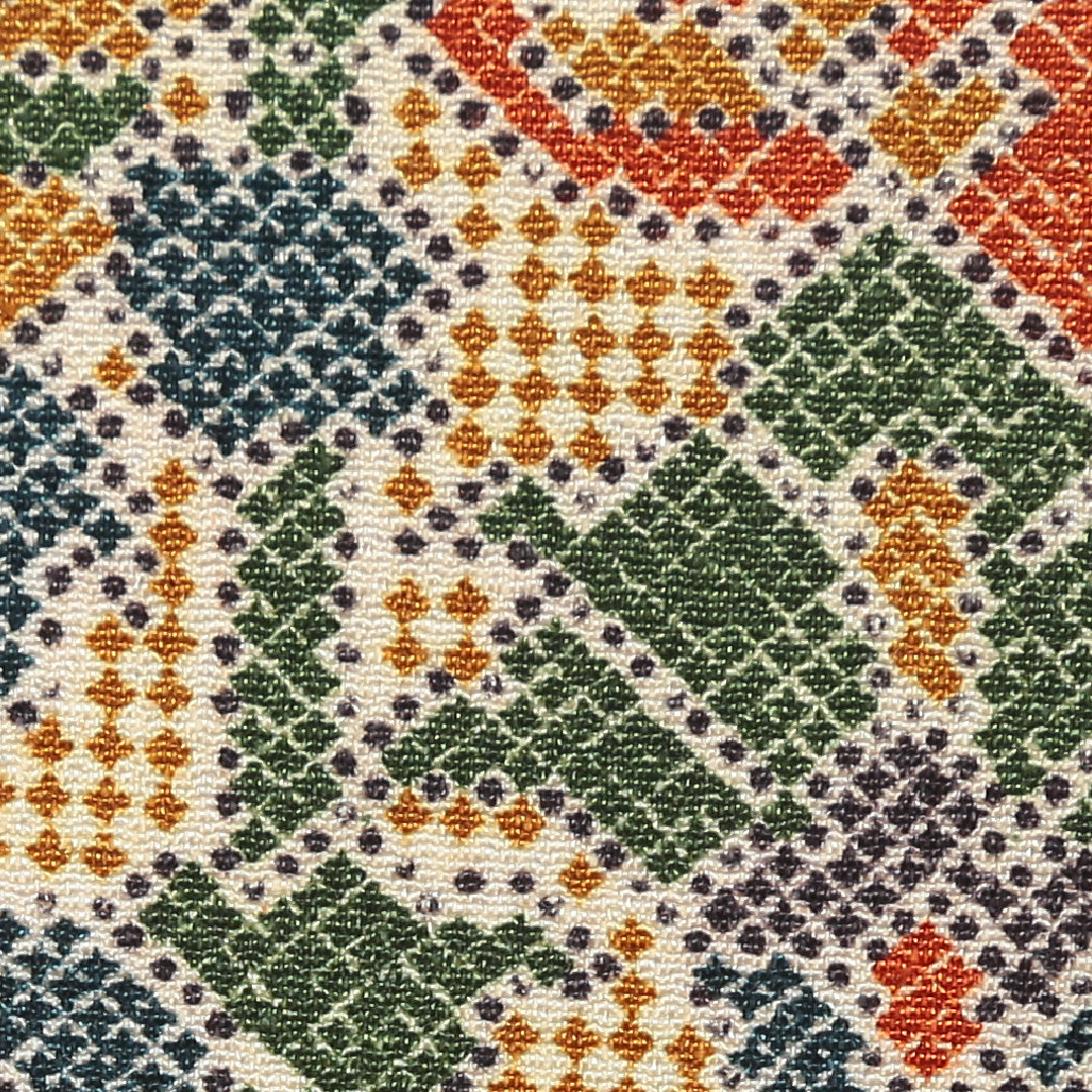 小紋 袷 身丈155cm 裄丈64cm 正絹 Sランク Mサイズ 広衿 インフォーマル 小紋 吉祥文様 花柄 植物柄 朱系 1215-02686