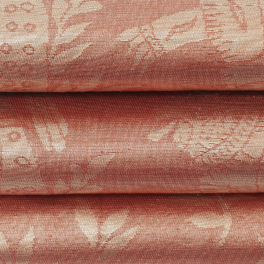 袋帯 帯丈424cm 六通 金襴 花喰鳥 オリエンタル セミフォーマル 朱系 正絹 Sランク 1223-00208