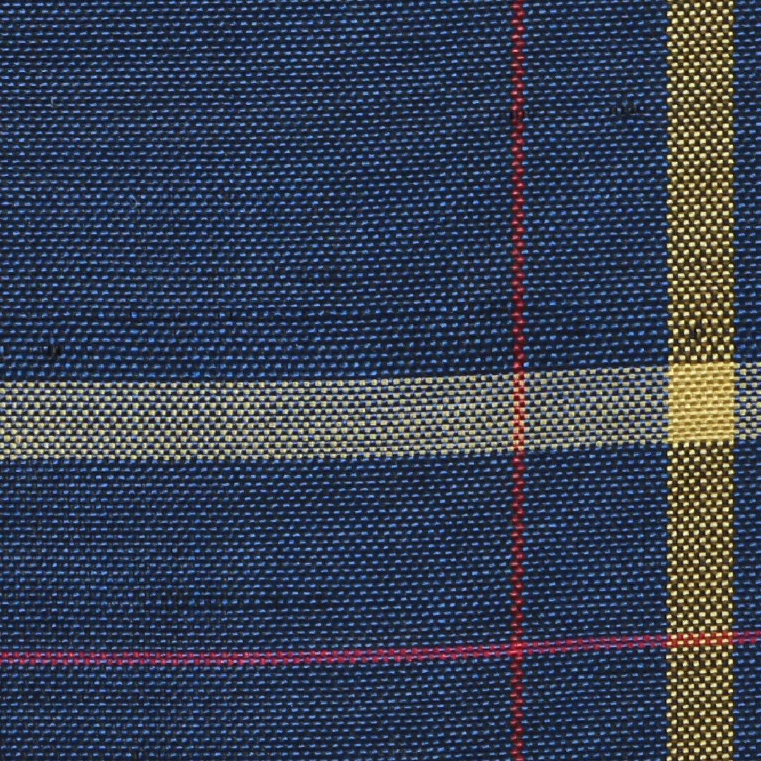 道中着(紬) 袷 身丈76cm 裄丈64cm 正絹 Bランク Mサイズ カジュアル 格子 青系 1264-05472