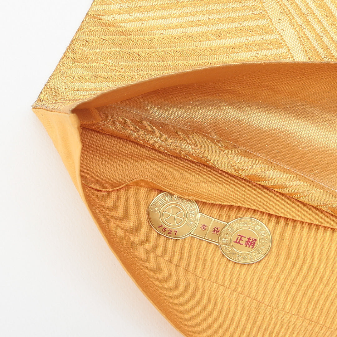 袋帯 帯丈420cm 六通 未仕立て フォーマル Aランク 帯芯なし 立沸 金糸 証紙あり 通年柄 金系 122300493321