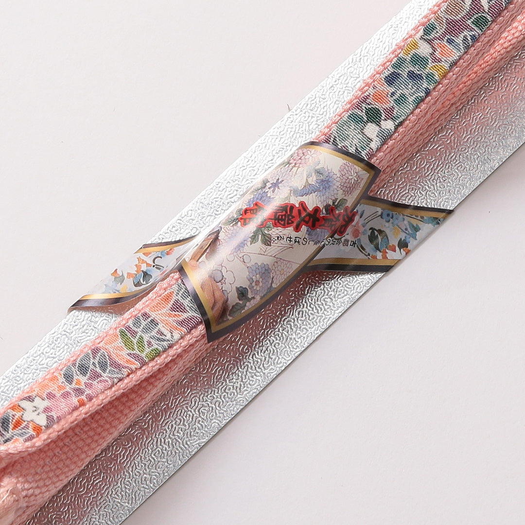 新古品 帯締め 加賀友禅 正絹 Nランク 平組紐 ピンク系 共箱 D 1236-01394