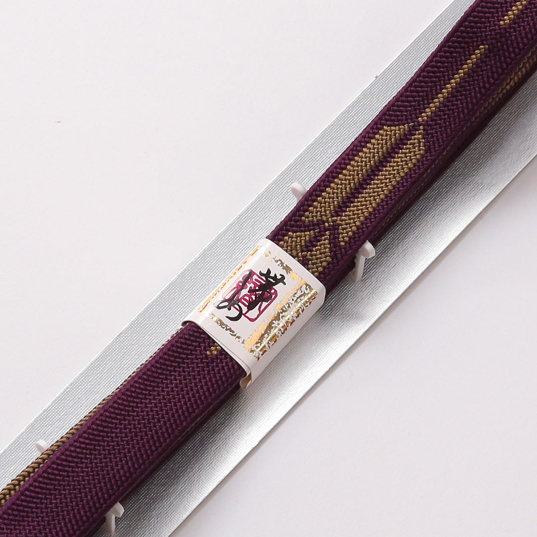新古品 帯締め 礼装用 正絹 Nランク 平組紐 高麗組 紫系 緑系 共箱 D 1236-01360