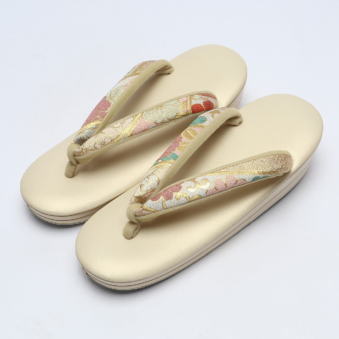 未使用品 草履 Sランク 礼装用 ポリエステル 和装小物 クリーム系 1243-00898