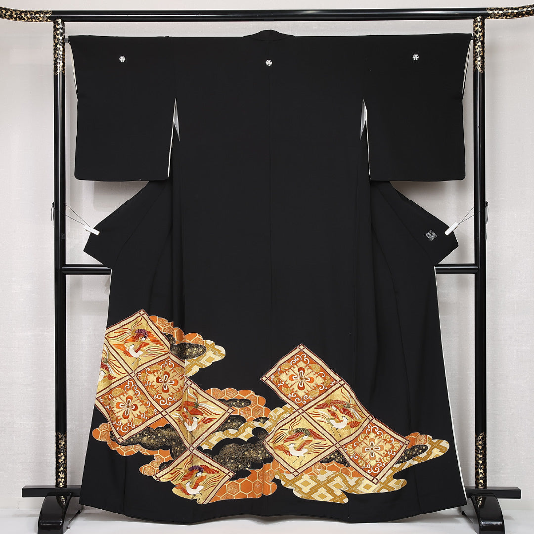 中古・リサイクル 黒留袖】 五つ紋 三つ橘 千總 身丈160cm 裄丈