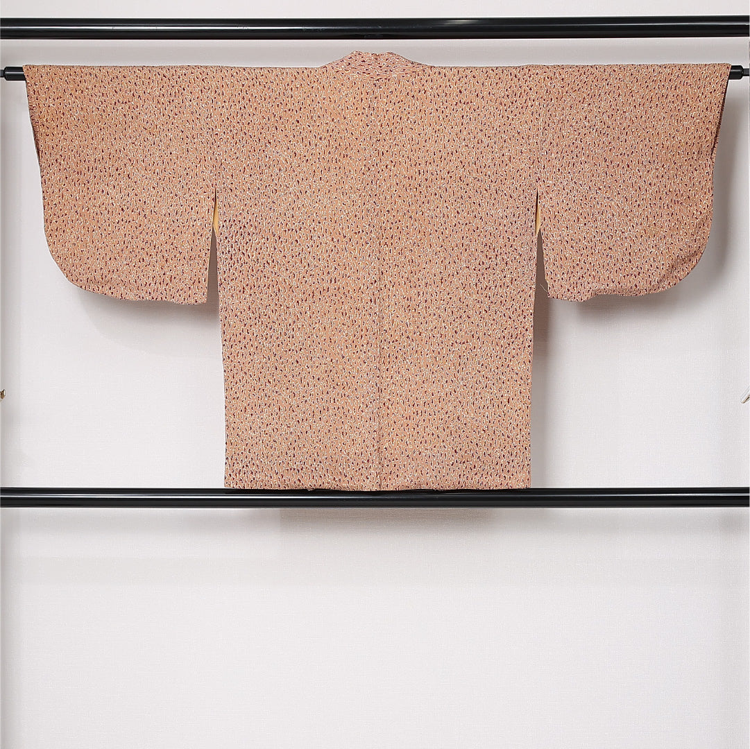羽織 袷 身丈78cm 裄丈63cm 正絹 Aランク カジュアル Sサイズ 紐あり 創作柄 茶系 HP 1232-12725