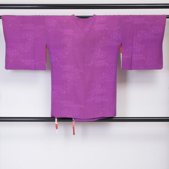 通販 道行コート 正絹 裄70センチ リメイク作品 紫色 和装・和小物 