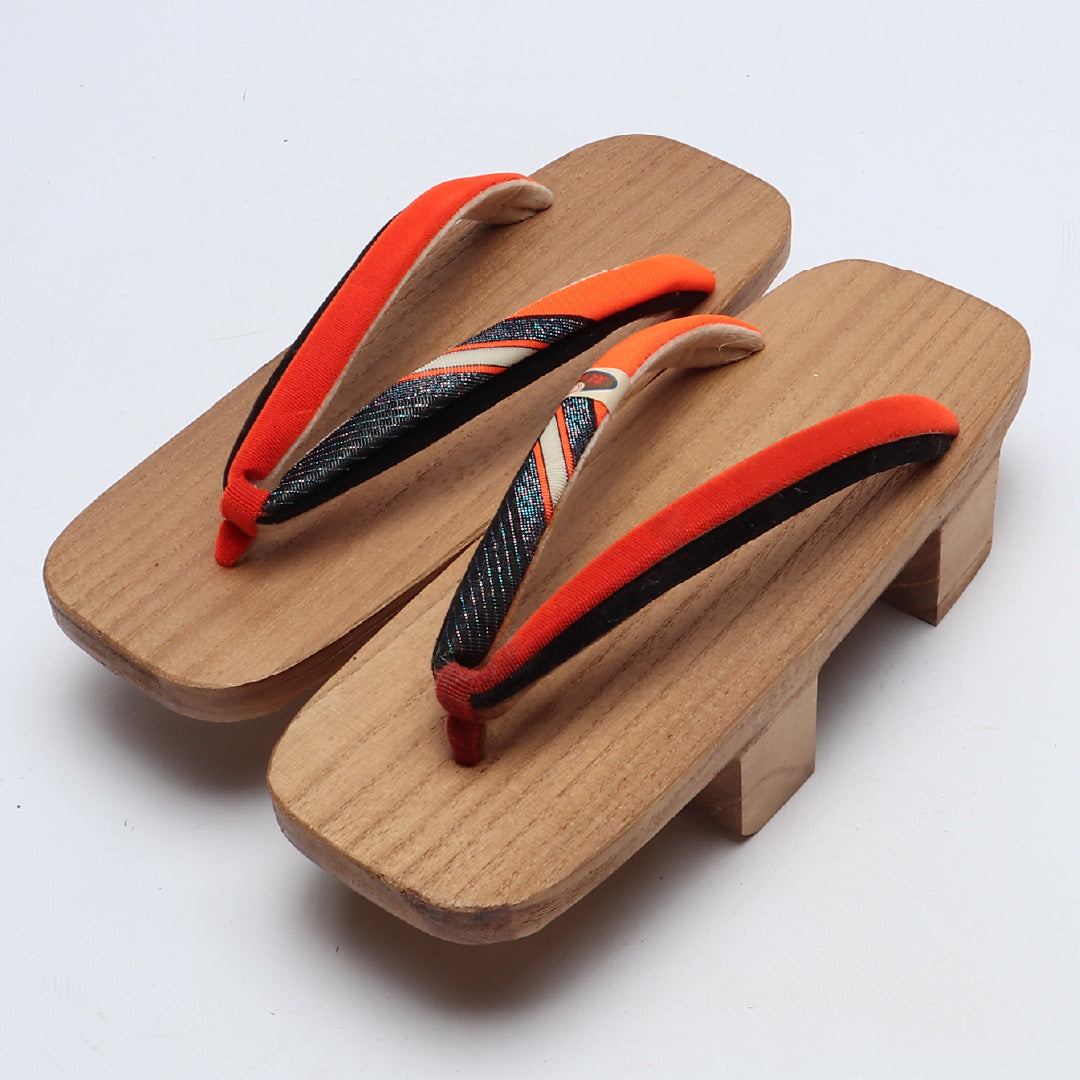 未使用品 下駄 カジュアル S 木製 Aランク 和装小物 茶系 1244-00828
