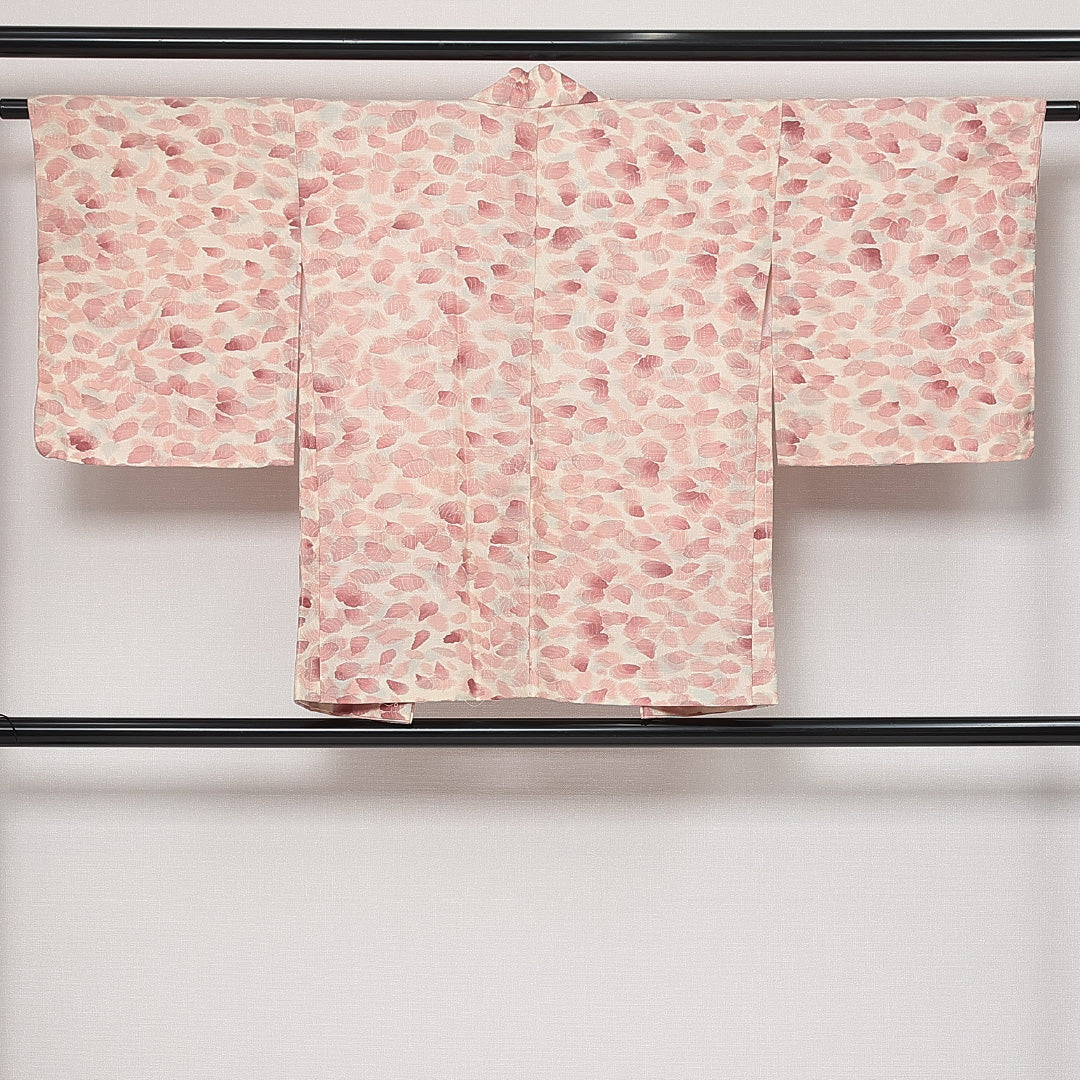 羽織 袷 身丈76cm 裄丈62cm 正絹 Dランク カジュアル Sサイズ 桜 ピンク系 HP 1232-13848