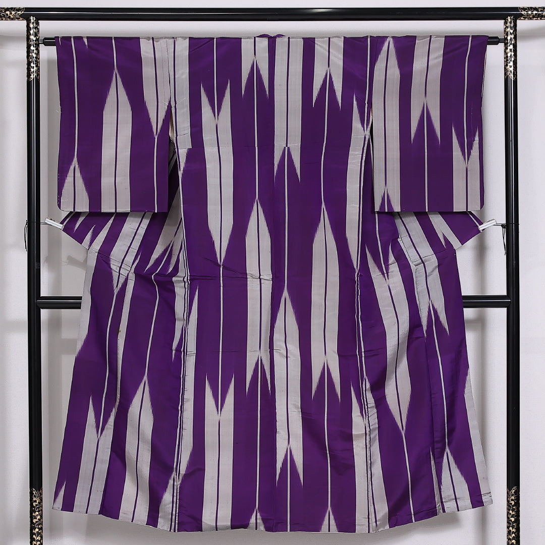 紗合わせコート　紫系　あやめ　正絹 紗合わせコート 紫系 あやめ 正絹 リサイクル着物】紗袷 道行コート