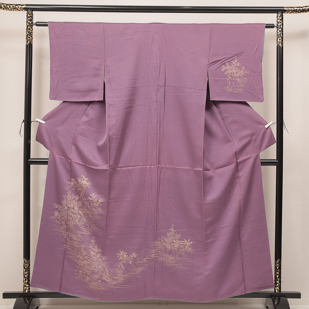 訪問着 紫系 正絹 袷 茶屋辻 1217-16991 背面全体
