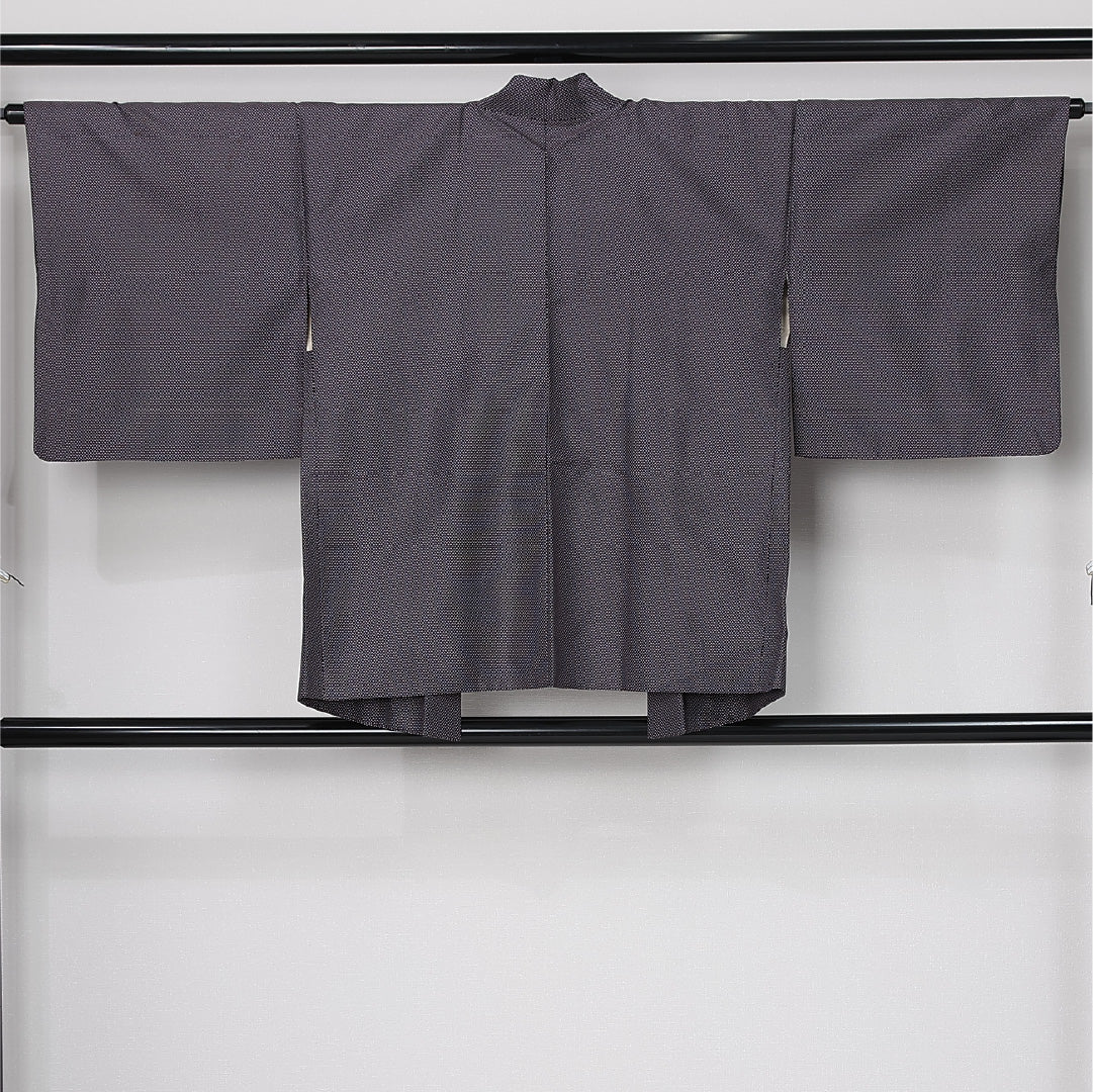 羽織 身丈76cm 裄丈65cm Aランク M ポリエステル 洗える着物 袷 レトロ カジュアル 紫系 1217-12530