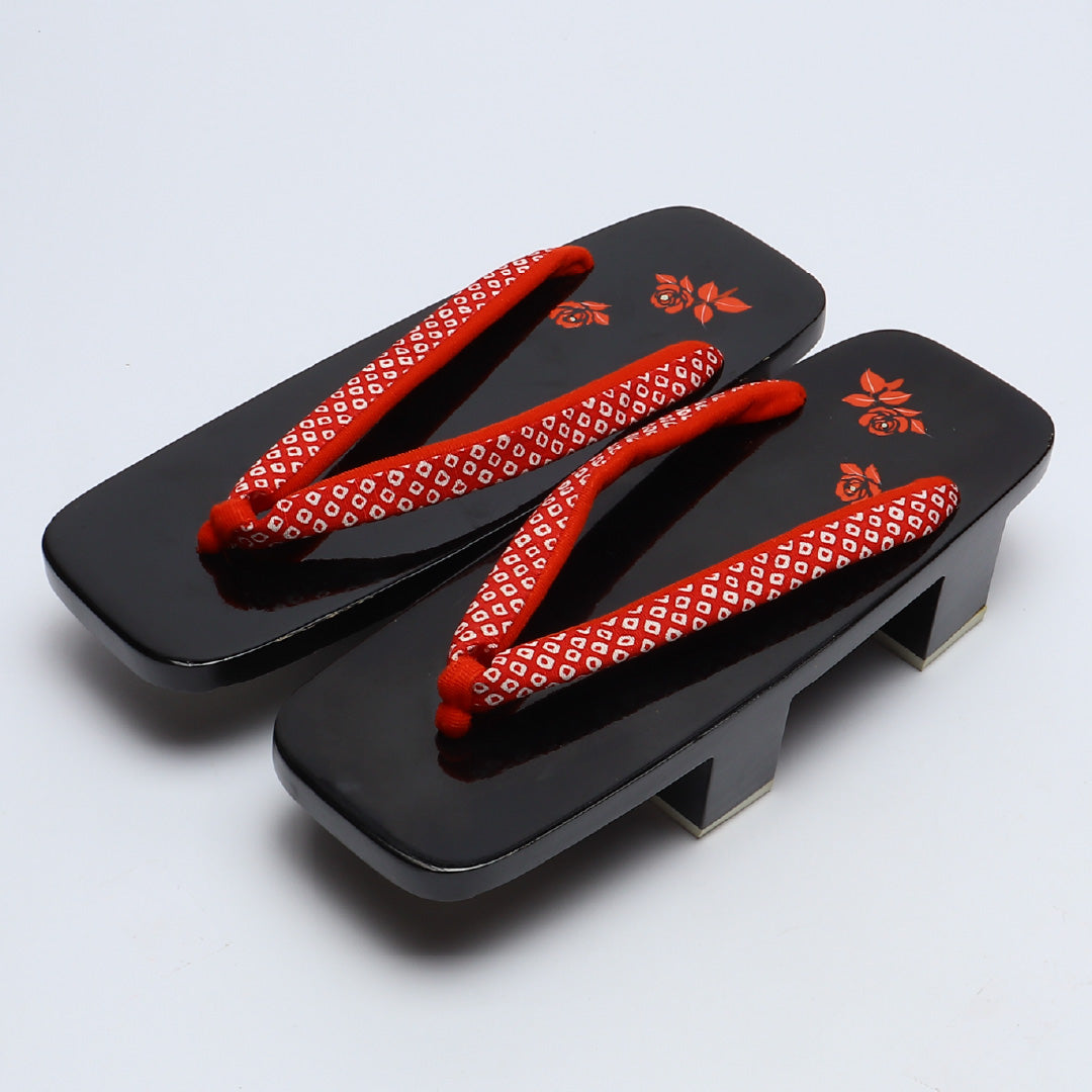 未使用品 夏物 下駄 カジュアル 木製 Aランク 和装小物 黒系 1244-00693