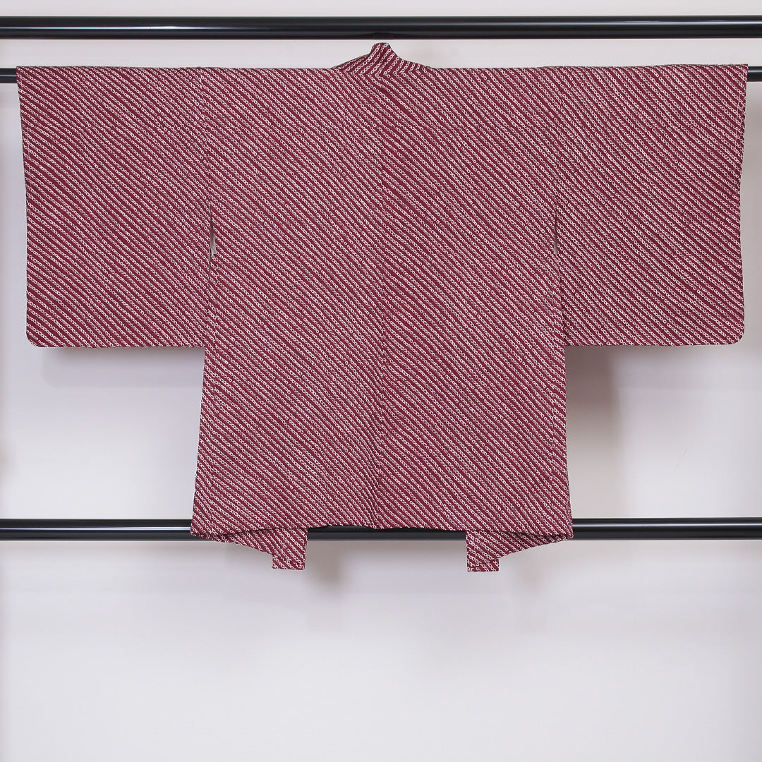 羽織 袷 身丈80cm 裄丈61cm 正絹 Sランク カジュアル Sサイズ 鹿の子柄 紫系 RP 1232-05823