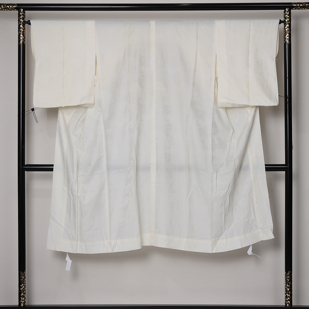 長襦袢 無双袖 身丈126cm 裄丈63cm 正絹 Aランク Mサイズ 吉祥文様 クリーム系 RP 1239-12686