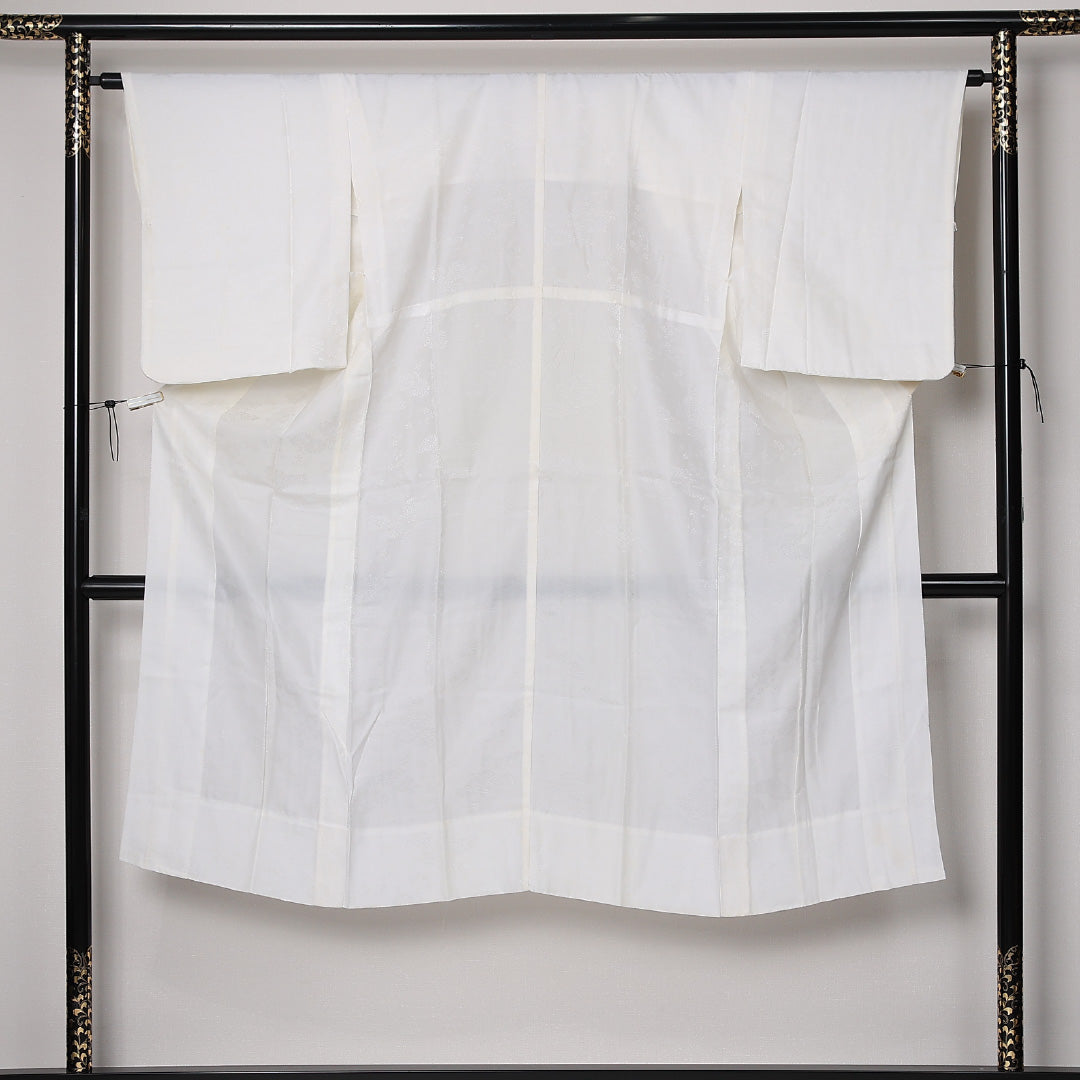 長襦袢 無双袖 身丈132cm 裄丈62cm 正絹 Cランク XLサイズ 菊 白系 LP 1239-12674