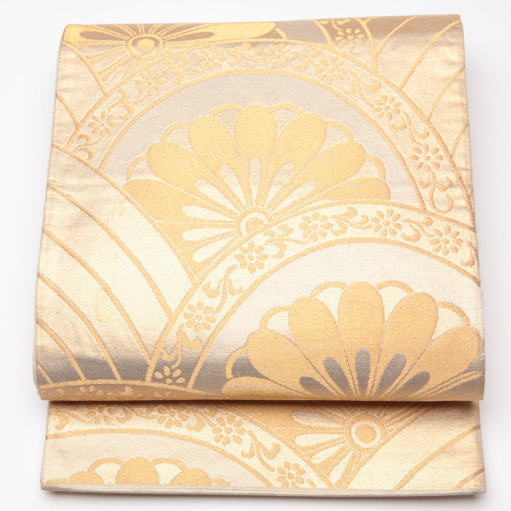 中古・リサイクル 袋帯】 袋帯 帯丈424cm 青海波 菊 六通 フォーマル  