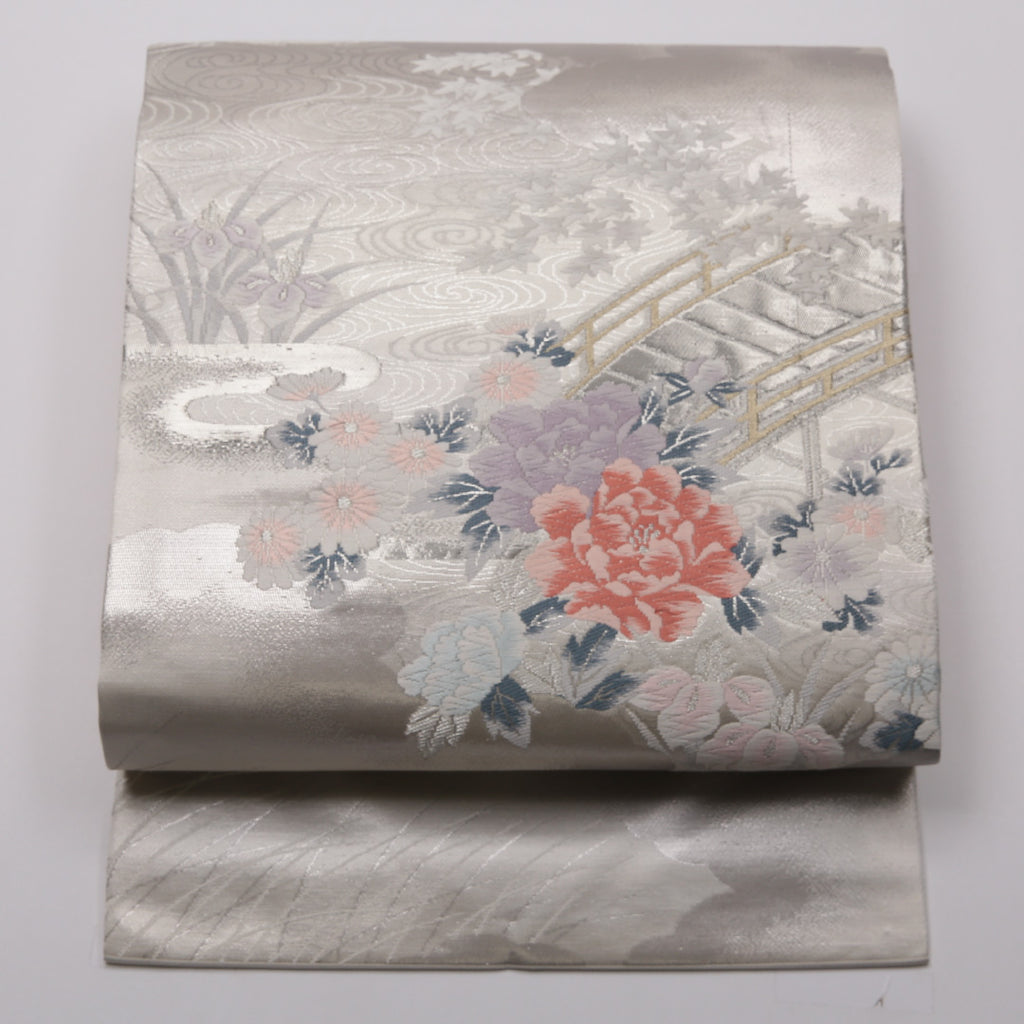 袋帯 綿芯お仕立て付き 正絹 十日町桐屋謹製 翠山工房 辻が花絞り セミ  