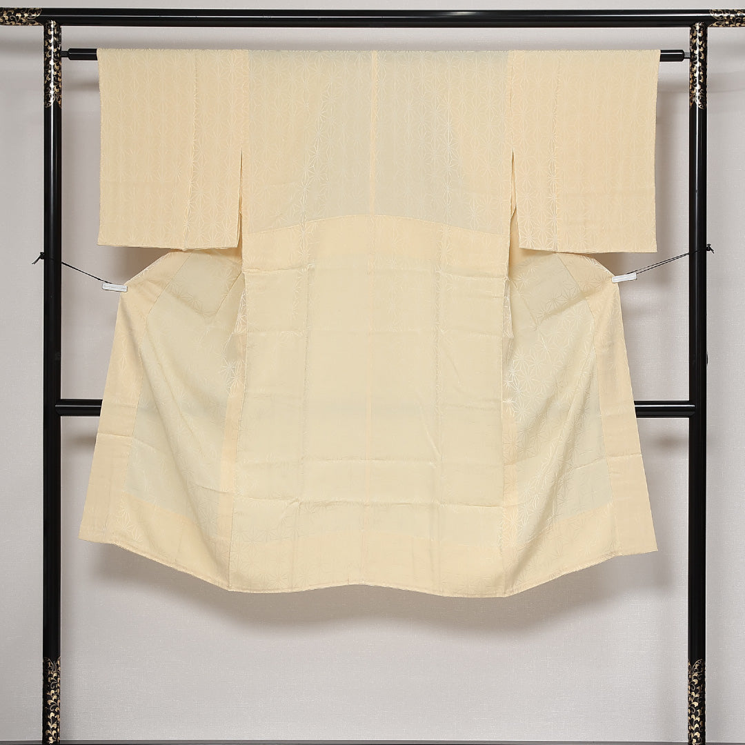 長襦袢 無双袖 身丈122cm 裄丈60cm 正絹 Sランク Sサイズ 麻の葉 黄系 RP 1239-13443