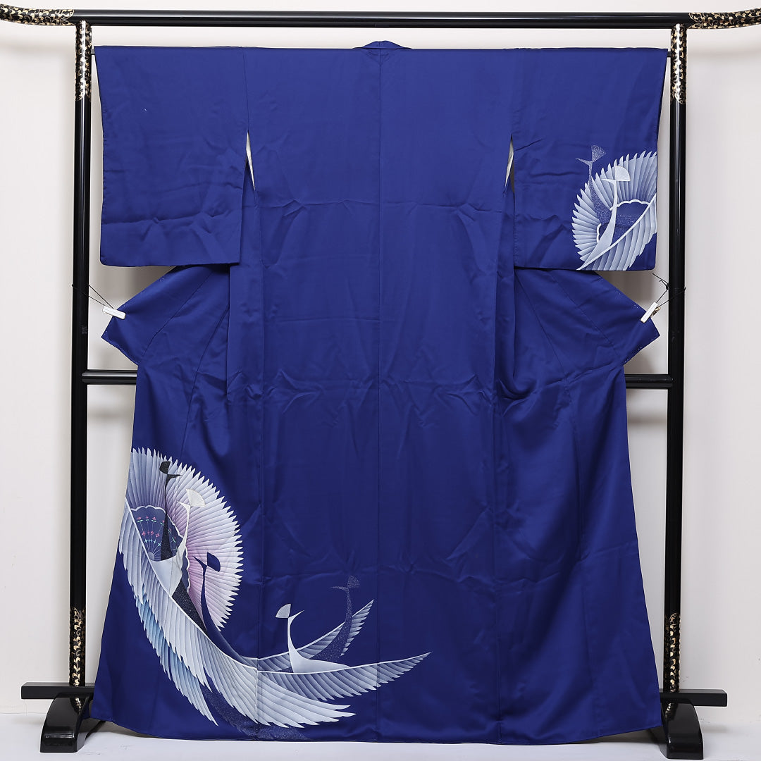 訪問着 袷 身丈167cm 裄66.5cm 正絹 孔雀 Bランク 1212-00699
