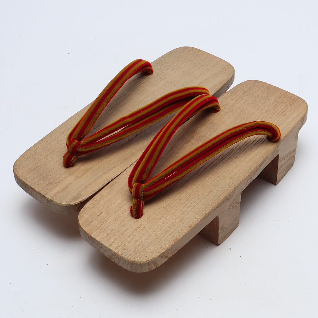 未使用品 下駄 カジュアル S 木製 Aランク 和装小物 茶系 1244-00830