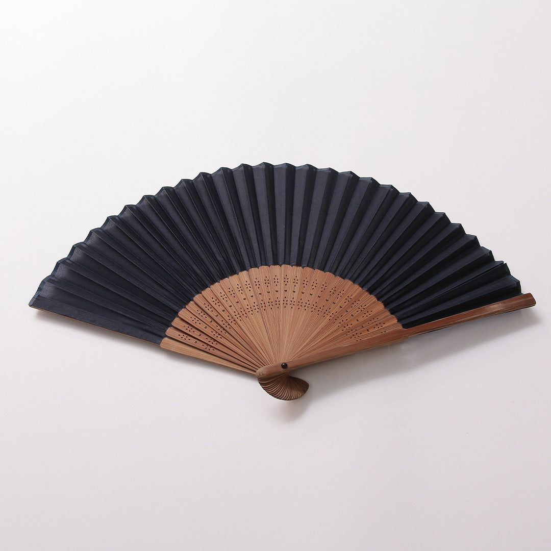 扇子 Sランク 生地扇子 カジュアル 無地 木製 和装小物 紺系 1240-00948
