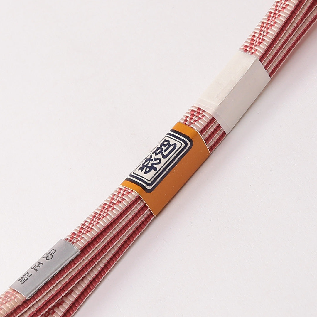 新古品 帯締め 正絹 Nランク 平組紐 ピンク系 1236-01554