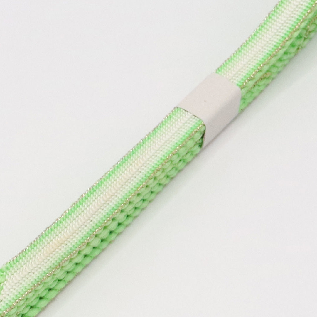 帯締め 礼装用 正絹 Aランク 平組紐 白系 緑系 1236-01187